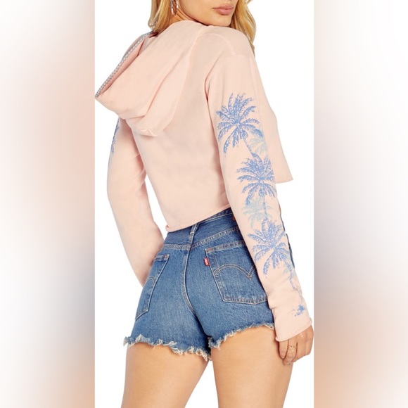 NEW IN PACKAGE- Wildfox Palm Stitches Crop Hoodie - Picture 2 of 5